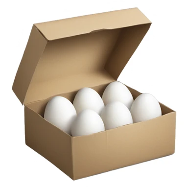 Realistic open carton of white eggs. sticker