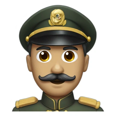 An army general with Charlie Chaplin mustache sticker