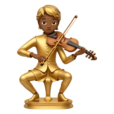 golden statue playing violin sticker