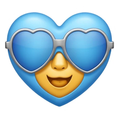 blue heart wearing sunglasses sticker