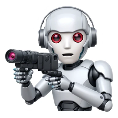 cyborg shooting a video sticker