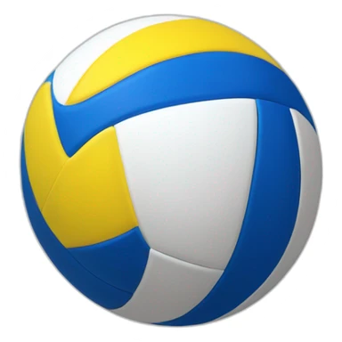 Ballon de volleyball bleu, blanc et jaune sticker