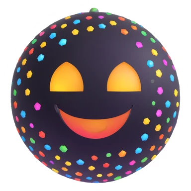 aura ball with a warm smile, surrounded by sparkles sticker