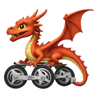Dragon with rollerblades sticker