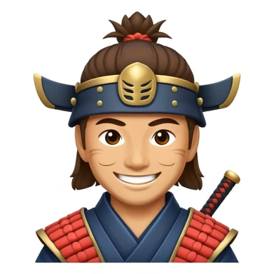 happy samurai warrior smiling sticker