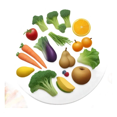 round white plate with healthy food sticker
