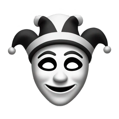 Jester Mask black and white sticker