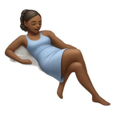 woman laying on her side propped up by her elbow on a bench sticker