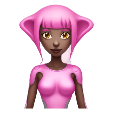 Pink alien girl sticker
