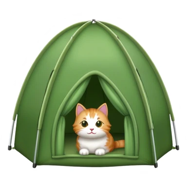 cat in green tent sticker