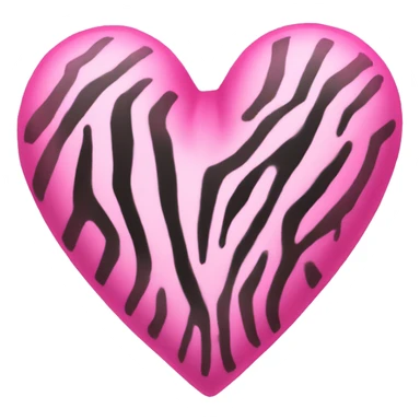 Pink zebra heart sticker