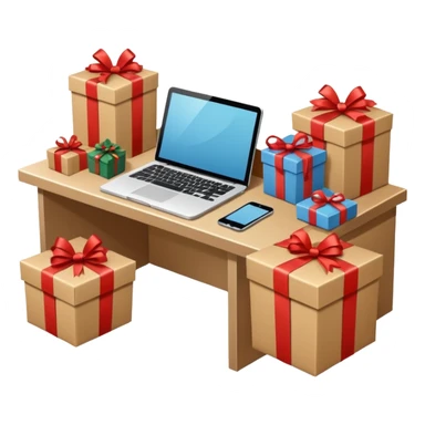 create a realistic christmas packaging working station sticker