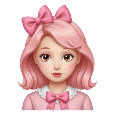 Blush face with coquette bows sticker