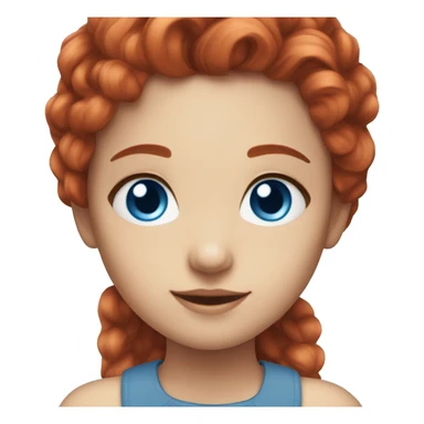 girl pixie wavy red hair blue eyes sticker