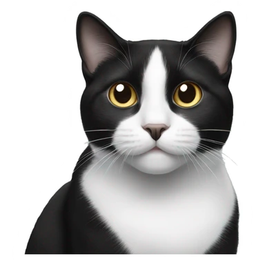 Black and white cat rolling eyes sticker