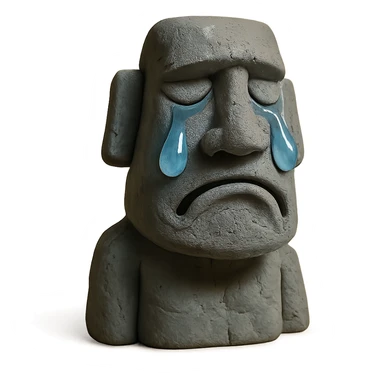 crying moai statue sticker