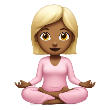 blonde girl meditating in baby pink outfit sticker