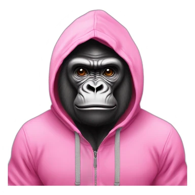 Gorilla in a pink hoodie sticker