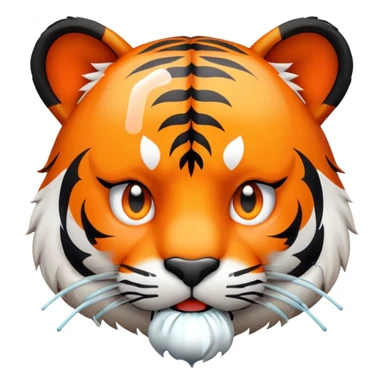 sick tiger face with thermometer and tissue for Twitch emote sticker