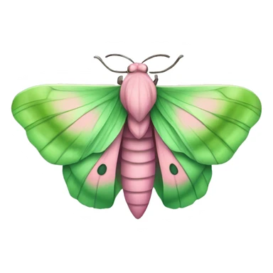 beautiful pink and green moth sticker