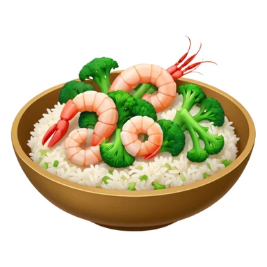 Shrimp and broccoli with white rice Chinese takeout sticker