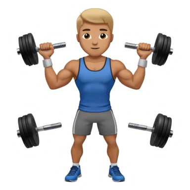 a man lifting dumbbell in gym  sticker
