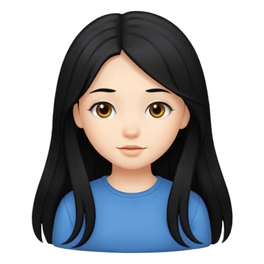 Cute girl with long black hair sticker