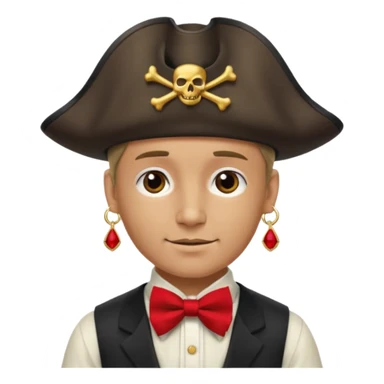 pirate with bow tie sticker