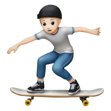  ghost skater boi sk8 boarding under a moon sticker