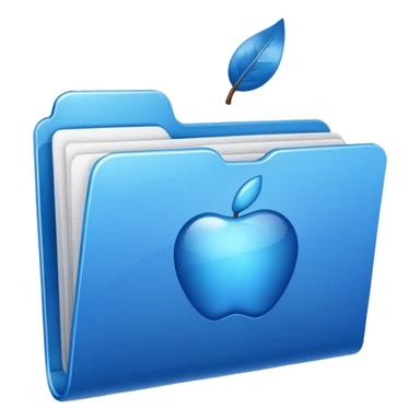 Make a blue viral apple folder sticker