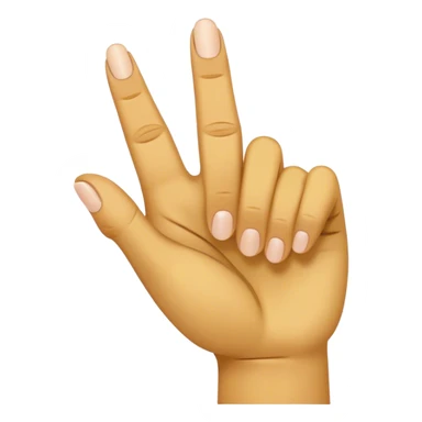 yellow hand making a gesture with the thumb, index, and middle fingers extended, while the ring and pinky fingers are folded down slightly tilted clockwise  sticker