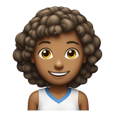 A athalete girl with a smile face with freind sticker