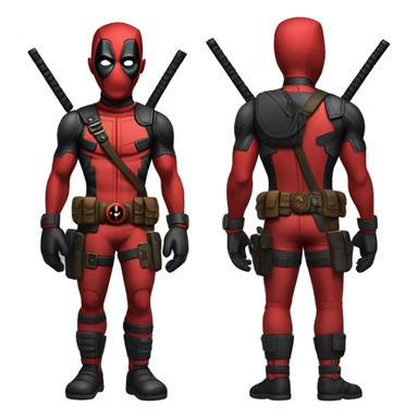 Cute deadpool character full body sticker
