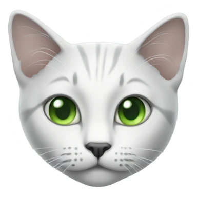 white, some gray cat with green eyes sticker