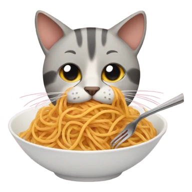 Cat eating spaghetti  sticker