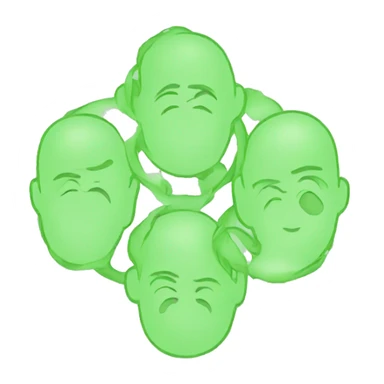 Four circles together, light green sticker
