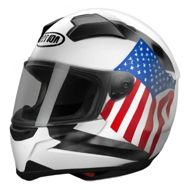 Sport bike motorcycle helmet white and black with the American flag. Like the shoei helmet  sticker