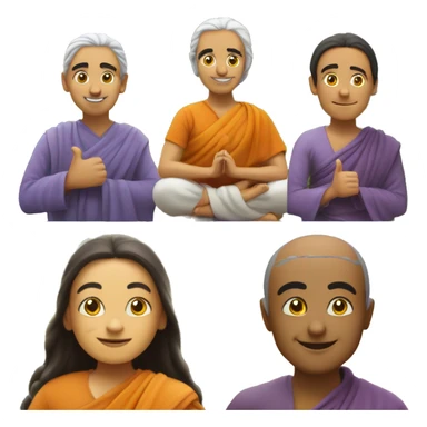 Create 5 Emoji's 1. Babaji Smile
2. Meditating Babaji
3. Wow Expression
4. OM Symbol
5. Thumbs Up Babaji emoji sticker