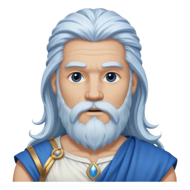Jupiter, Thunder God from Rome Mythology with long white hair and beard, blue and white outfit sticker