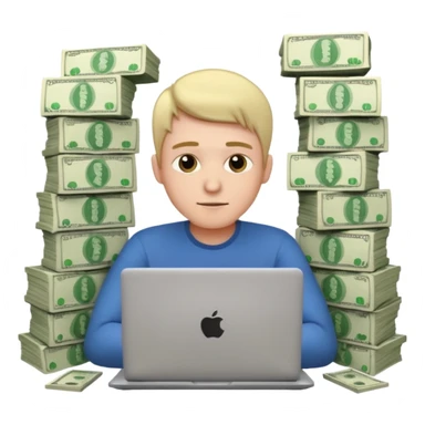 aktien experte er sitz am laptop und verdient durchs traden geld

geld sollte um ihn herum sein sticker