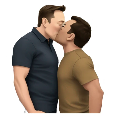 Elon Musk kissing Jeff Bezos sticker
