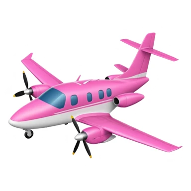 simple tiny pink turboprop aircraft outline sticker