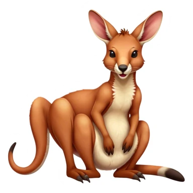 Cinematic Cute Yawning Adult Red Kangaroo Portrait Emoji, Head tilted slightly with a dramatic, wide-open yawn, showcasing a sturdy, reddish form with a distinct camel-shaped head, a relaxed elongated snout, and sleepy, half-closed eyes, Simplified yet irresistibly adorable features, highly detailed, glowing with a soft, cozy outback glow, high shine, relaxed yet expressive, stylized with a dash of whimsical charm, soft glowing outline, capturing the essence of a drowsy yet affectionate kangaroo that appears ready to stretch and yawn its way out of the screen! sticker