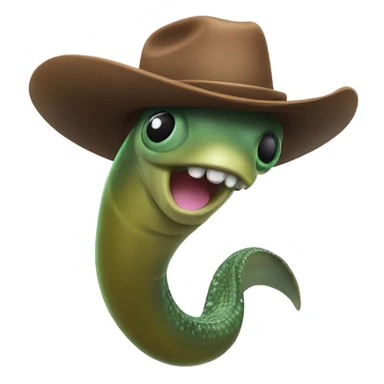 Eel with cowboy hat dancing  sticker
