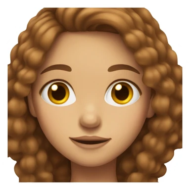 Girl with long brown hair and freckles on cheeks sticker