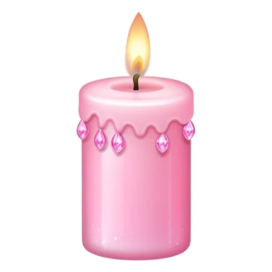 pink pastel candle with sparkles, soft and cute sticker