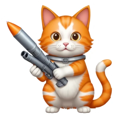 Cat with rocket launcher sticker