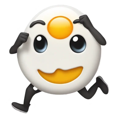 Running fried egg sticker
