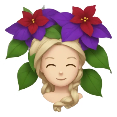 violet and pointsettia sticker