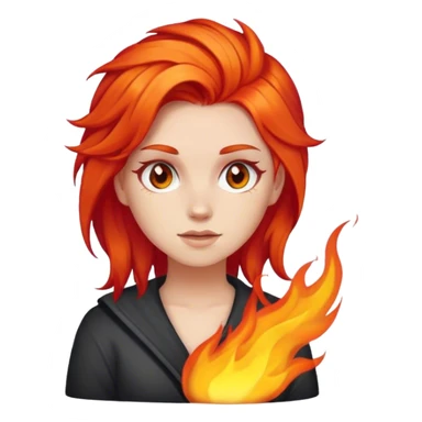 Girl with fire hair sticker